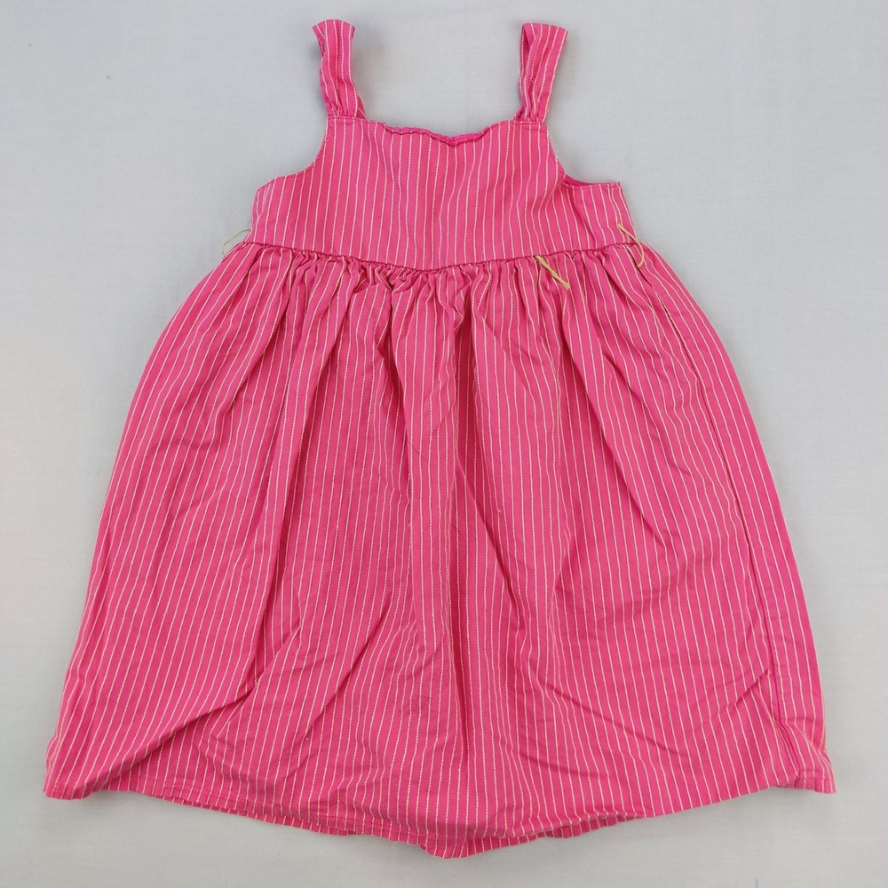 OshKosh B'gosh Dress Girl 4 Pink Striped Sleeveless Empire Waist Cotton Sundress